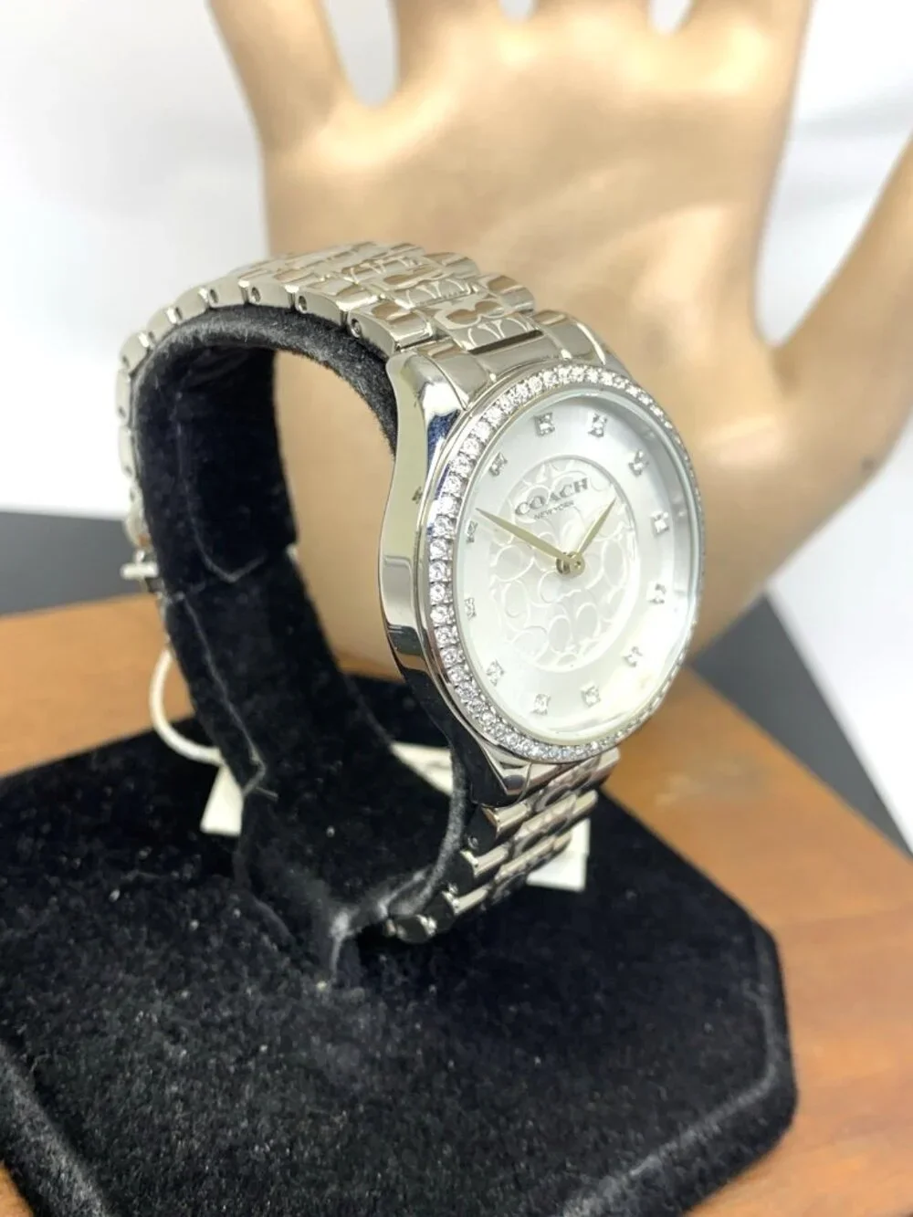 Coach Womens Watch 14503503 Astor Quartz Gemmed Silver Dial Stainless Steel 31mm
